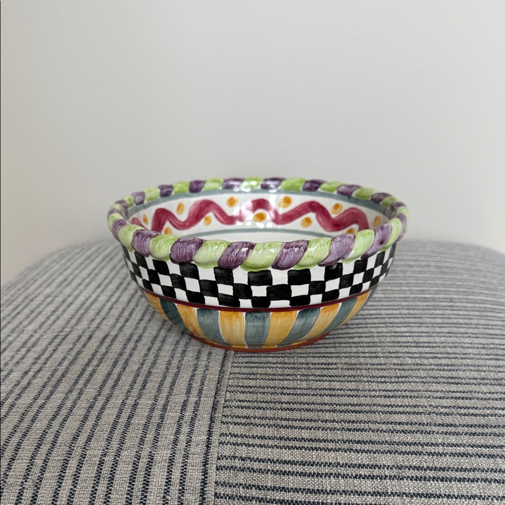 MacKenzie-Childs Ceramic Piccadilly 7in Mixing Bowl